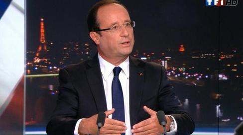 François Hollande, hier, sur TF1